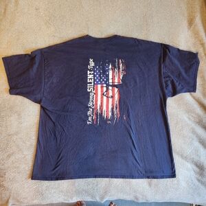 Hanes Dark Blue Men's T-Shirt with Bow Flag Graphic